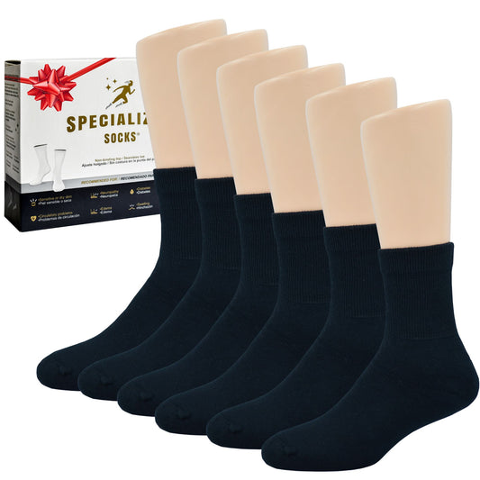 Calcetines cortos para diabéticos para hombre, Premium, cojín suave, extra cómodo, 6 pares